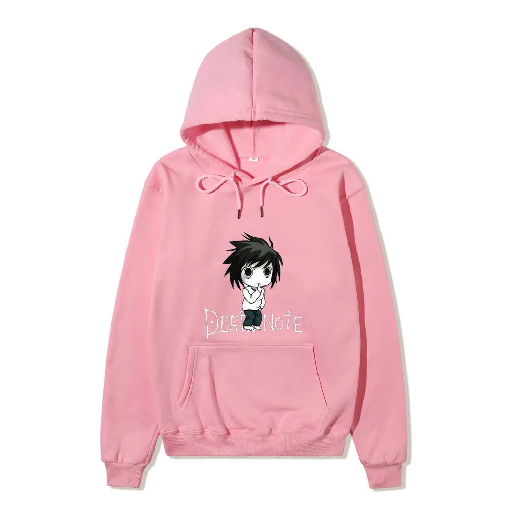 Hot Japanese Anime Death Note Graphic Hoodies Men Kawaii Winter Warm Harajuku Streetwear Fashion Funny Unisex Sweatshirts Male