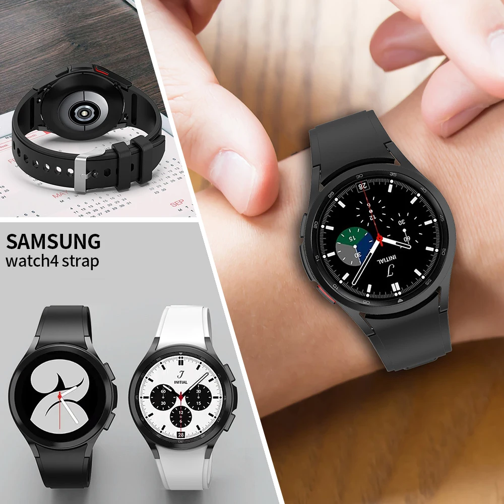 Original Silicone Band+Case for Samsung Galaxy Watch6/5/4 40mm 45mm 44mm Strap for Galaxy 4/6 Classic 43mm 47mm Protective Cover