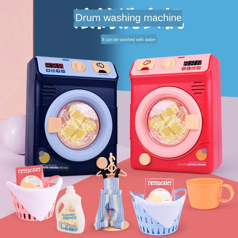 Children's Simulation Electric Play House Drum Washing Machine Toy Plastic Toy Set Washing Machine Toys Can Filling Water ZK684