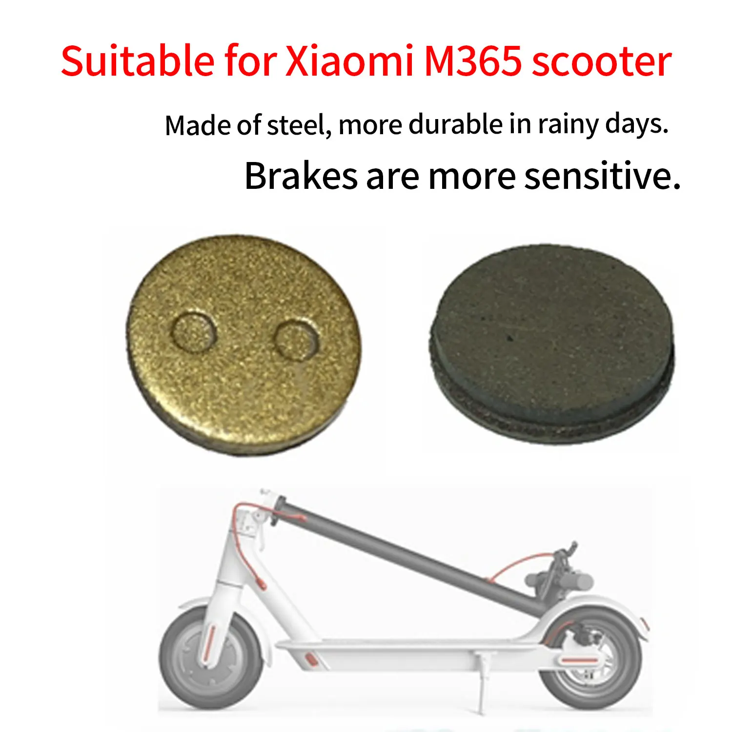 1 Set Full-metallic Brake Pads for Xiaomi M365 Scooter Disc Brake Bicycle MTB Hydraulic Disc Brake Pads Second Generation Pads