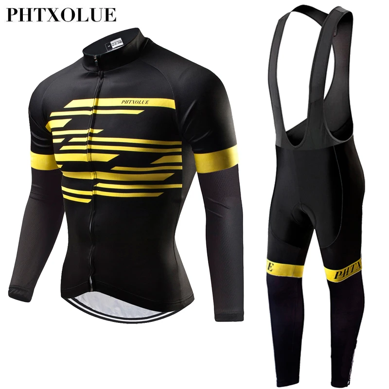 Phtxolue Pro Cycling Clothing Cycling Sets Bike uniform Autumn Men Cycling Jersey Set Road Bicycle Jerseys MTB Bicycle Wear