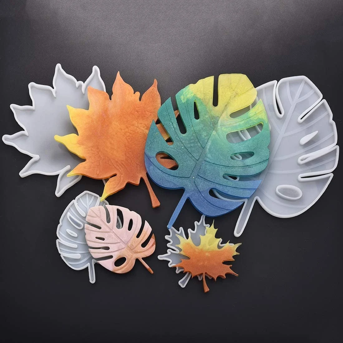 

Leaf Resin Molds Silicone Coaster Mould Monstera Turtle Leaf Maple Leaf Shape Epoxy Diy Making Mold Home Decoration Supplie Tool