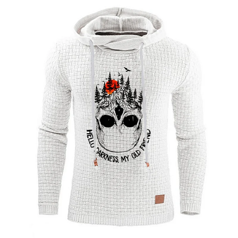 Explosion models in Europe and America hit the color men's long sleeve hooded sweatshirt custom skull print shirt MY113