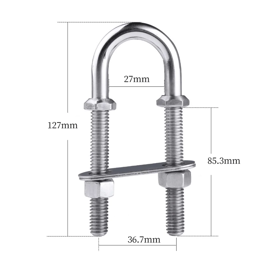 Stainless Steel Marine Boat Stern Bow Eye Tie Down U Bolt 5\