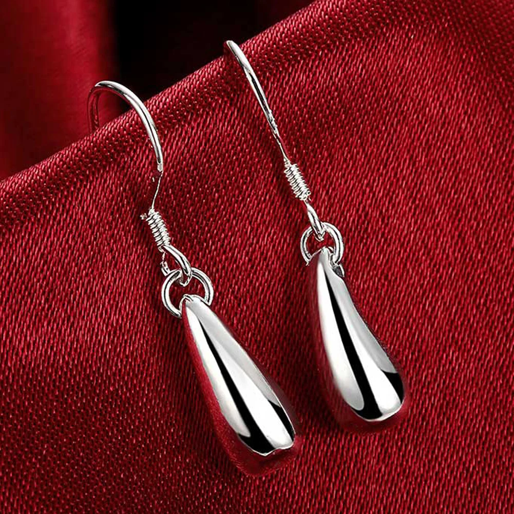 

Wholesale 925 Sterling Silver Solid Teardrop Waterdrop Earrings For Women Wedding Engagement Silver Earrings Fine Jewelry