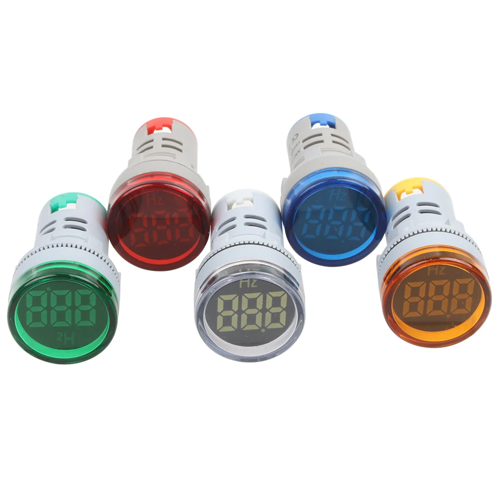 Digital Display Electricity Hertz meter Frequency meter indicator light AC meter Red Combo Tester 20-75 HZ Green White Yellow