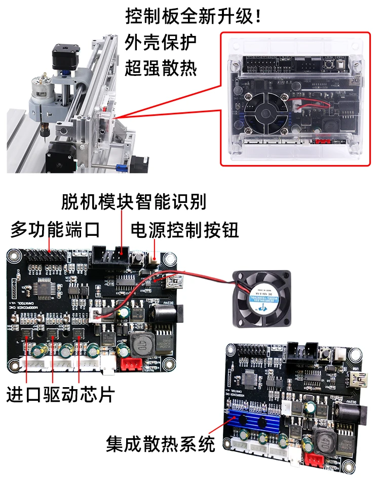 CNC3018MAX All Metal DIY Engraving Machine 150-300W Spindle Small CNC Laser Engraving