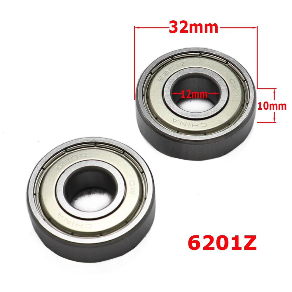 2pcs Seal Bearing 6201Z 6201 Miniature Flange Bearing