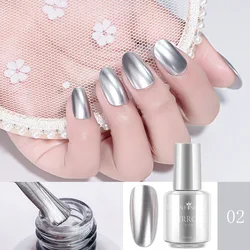 8ml Metallic Mirror Nail Polish Gold Silver Metal Effect Can Not Be Peeled No Need UV Lamp 12 Colors Nails Art Manicure Material