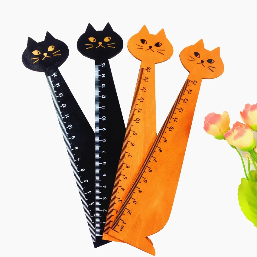 1pcs/lot Vintage Cute Cat Design Drawing Gift Measuring Tool Korean Reglas De Patchwork Office School Kitten Rulers