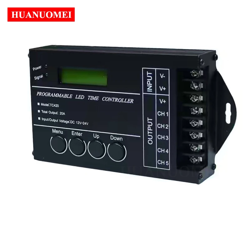 

Promotion TC420 Time Programmable LED Controller Single Color or RGB Dimmer 5Channels Output 4A each Channel Max 20A DC12~24V