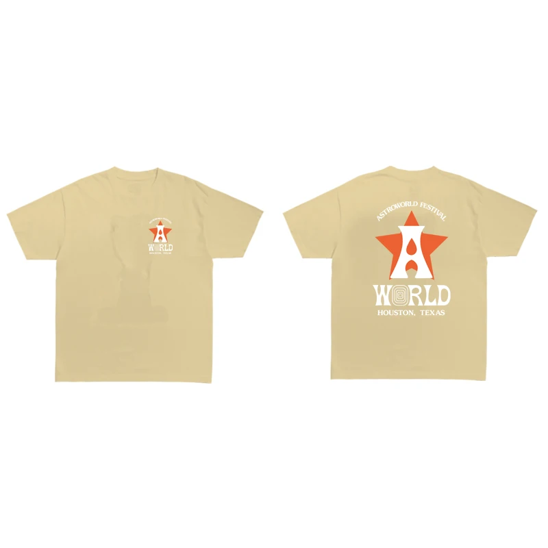 New Arrivals Cactus Jack ASTROWORLD T Shirt Men Women HOUSTON LIVE Print T-Shirts Hip Hop Short Sleeves Swag Tops