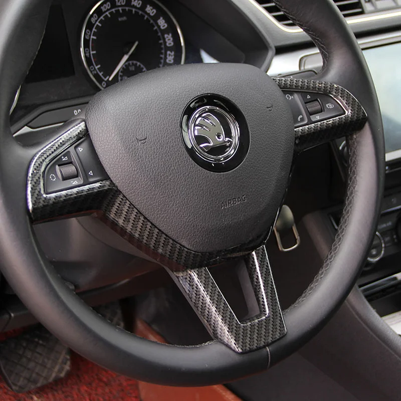 For Skoda Rapid Octavia SUPERB Round steering wheel decorated with sequins car interior