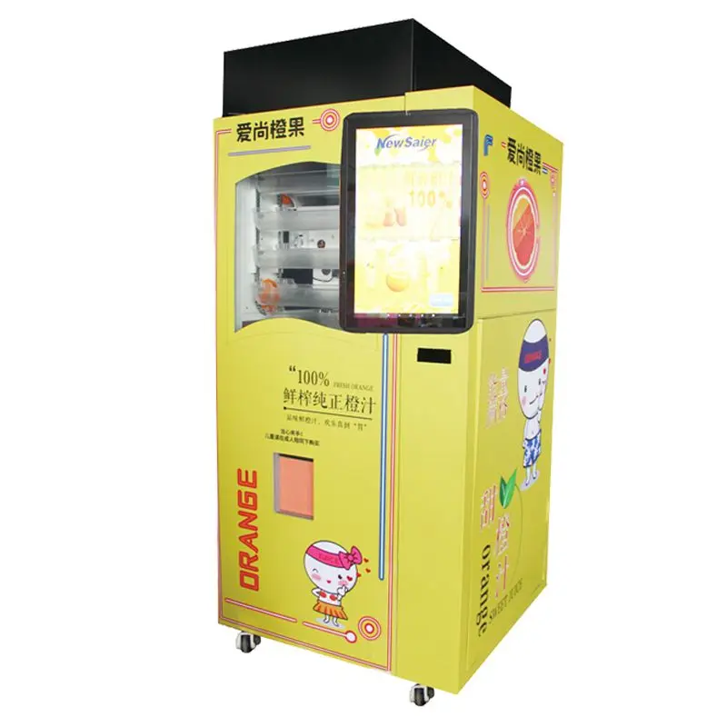 Fresh Orange Juice Vending Machines Automatic Smart Touch Screen Fruit Juice Extractor Customized Payment Kiosk for Sale