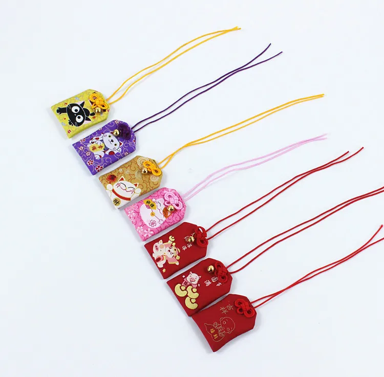 Omamori Night Owl Maneki Neko Dispel Misfortune Lucky Key Holder Key Chain Pom Keychain Couple Gift Plastic Fashion