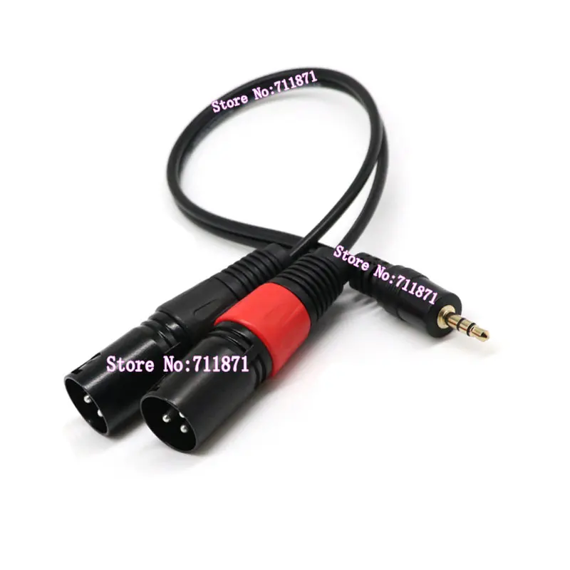 3.5 Male Double Cannon XLR Male 2 two Cannon XLR Male 3.5mm Cannon Audio line Cable Adapter connector 3.5 XLR Audio Cable line