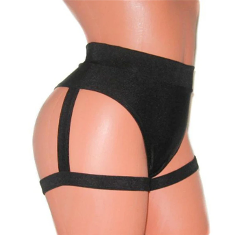 Women Pure Color Pole Booty Bottoms Hot Cheeky Pants for Twerk High Waist Exotic Shorts