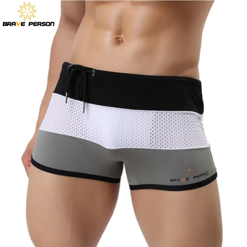 BRAVE PERSON Brand Men Swimwear Trunks Sexy Swimming Shorts Trunks Boxer Shorts Male Swimsuits Surf Board Beach Shorts B1009