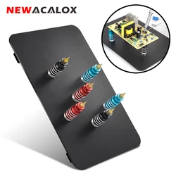 NEWACALOX Base magnética soldadura PCB Clip soldadura manos de ayuda 6 uds PCB abrazadera de fijación herramientas de tercera mano herramienta de reparación de soldadura