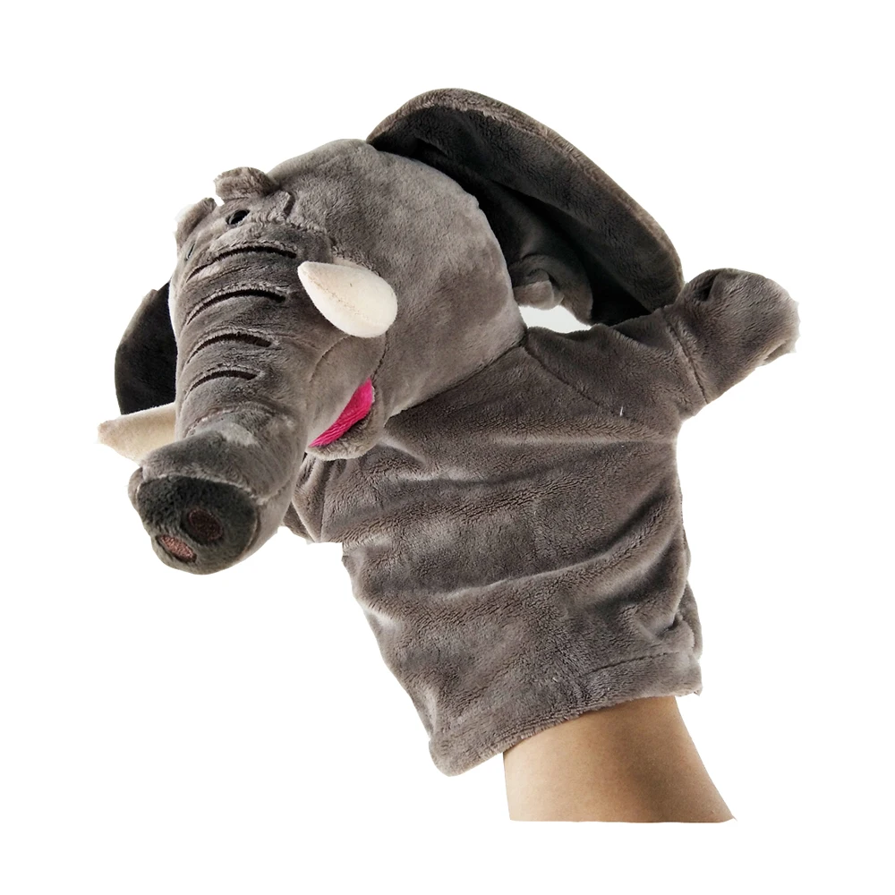 Children Long Nose Grey Elephant Hand Puppet Stuffed Plush Toy