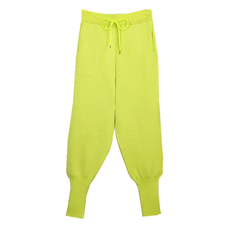 

2024 Spring Autumn New Trousers Women Korean Version Loose Knit Trousers High Waist Casual Radish Pants Female Wild Harem Pants