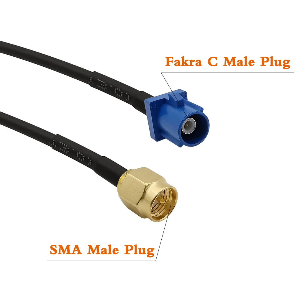 1ks fakra C na SMA GPS anténa RF konektor fakra SMB C 5005 pánský na SMA pánský kolíček RG174 cop skokan prodloužení šňůra adaptér