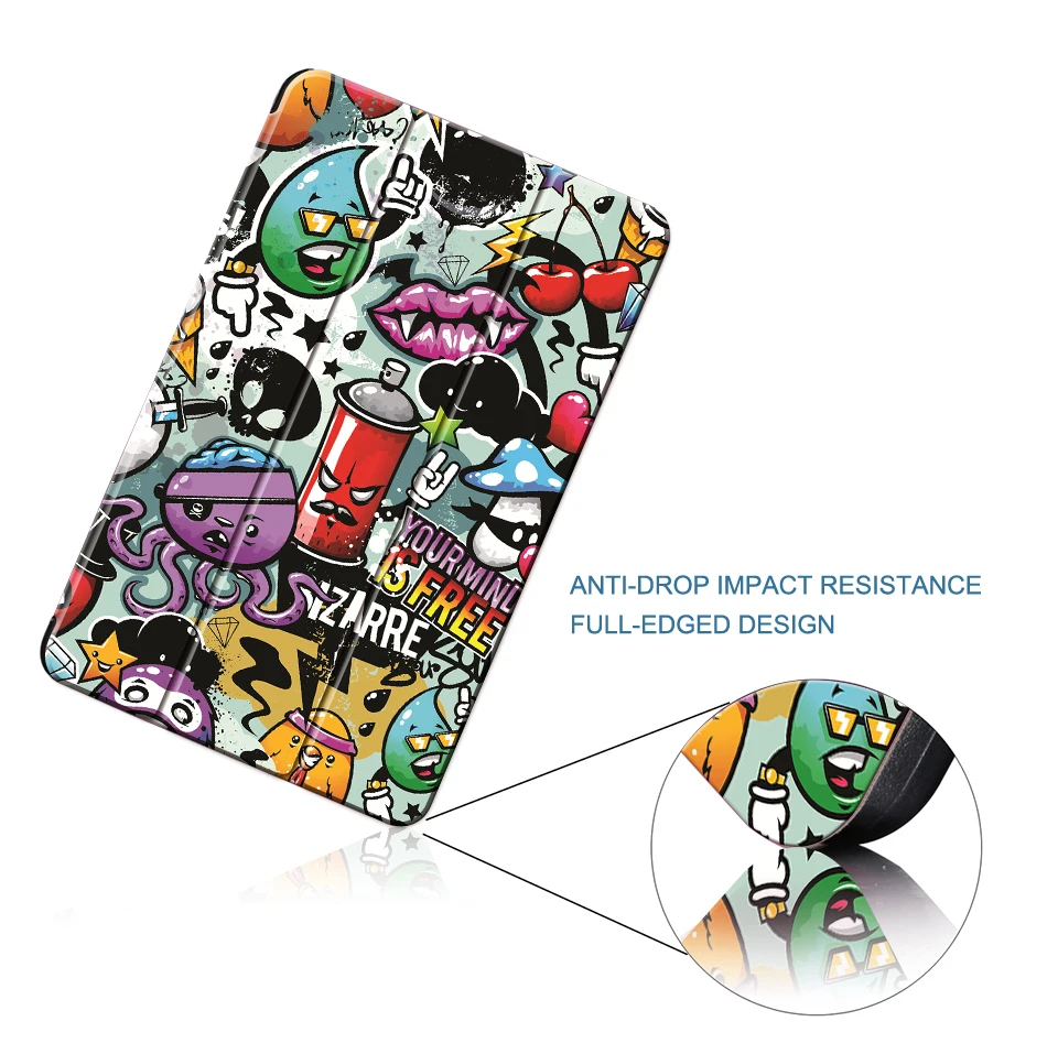 Imagem -05 - Mtt Capa Estilo Tablet Grafite para Ipad Pro 12.9 2023 2023 pu Couro Capa Dobrável com Suporte Desenhos Animados Capinha para A1584 A1652 A1670