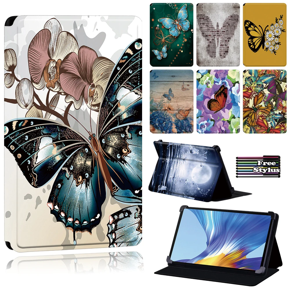 

Cover Case for Huawei Enjoy Tablet 2 10.1/MatePad(Pro 10.8/T8)/MatePad(10.4/10.8)/Honor V6 Soft Leather Butterfly Tablet Case