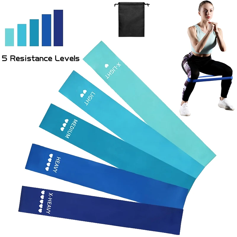 

5Pcs Fitness Resistance Bands Crossfit Exercise Rubber Elastic Bands Training Workout Booty Bands Yoga Strength Home Equipment