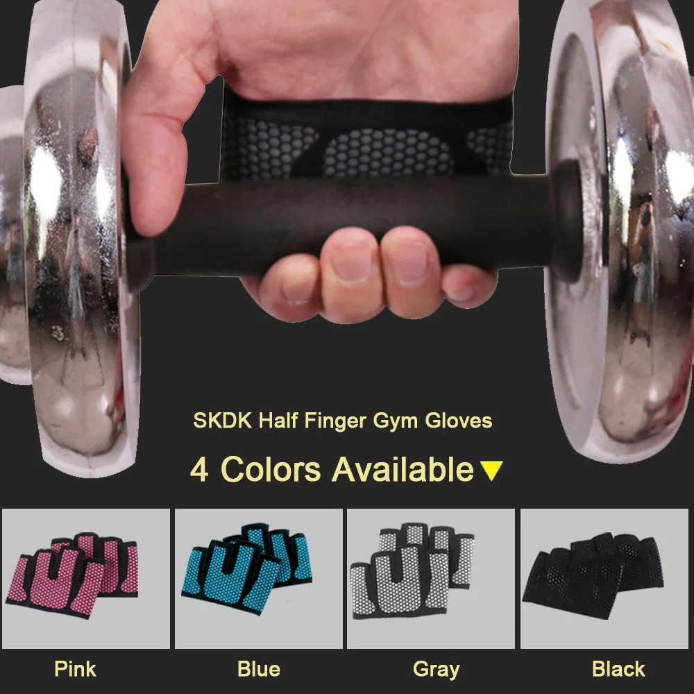 SKDK Anti-skid Gym Gloves Breathable Half-Finger Fitness Gloves Crossfit Workout Dumbbell Training Sports Gloves Exercise Gloves