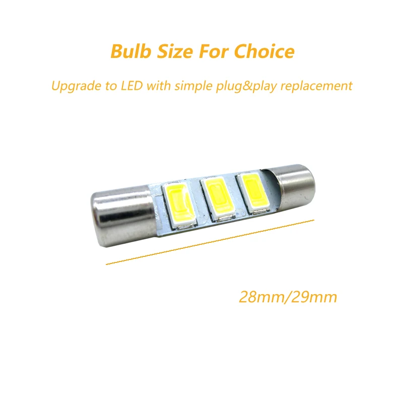 2pcs 28mm 29mm 3SMD 5630 Wedge LED Bulb C10W C5W Festoon Mirror Dome Reading Door Number Lamp white red yellow green blue