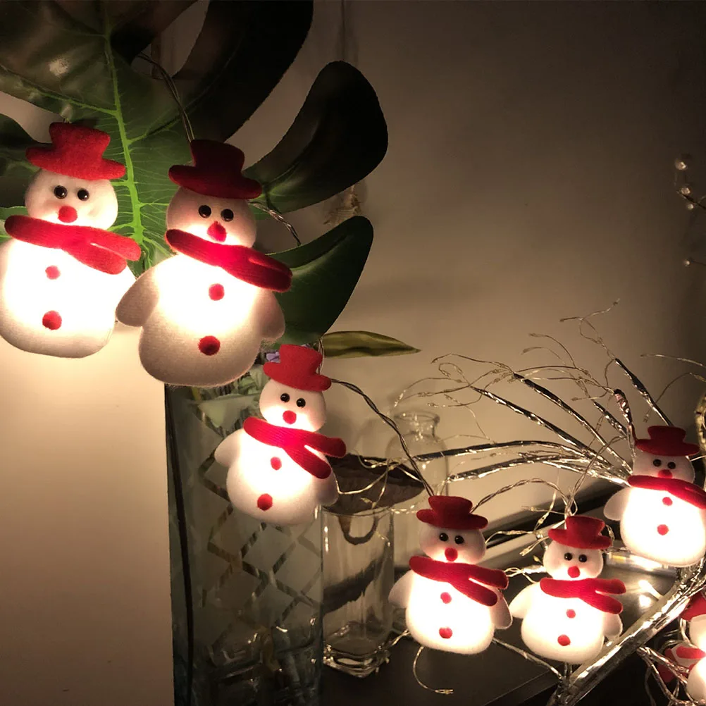 Christmas Plush Snowman String Light, 10 LED String Light, Decoração Festival, Decoração Pendurada Xmas Tree, 5,4 pés, 1,65 m