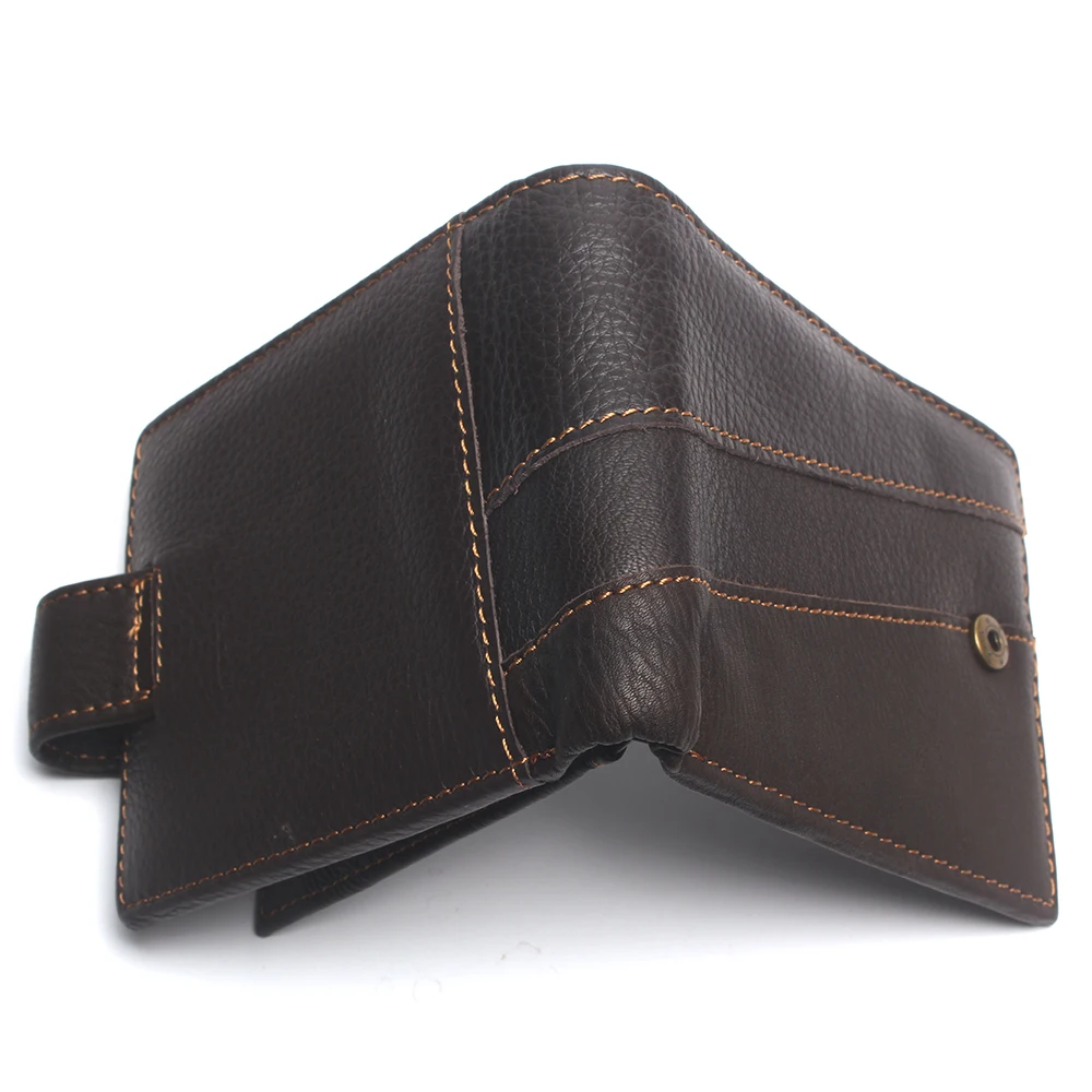 Genuine Leather Men's Wallet Anti RFID European & American Retro Oil For Men Bifold Male Purse