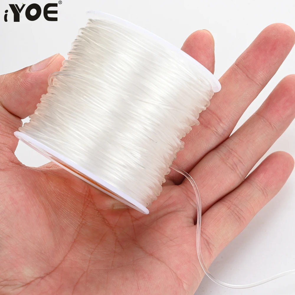iYOE 0.5-1.5mm elastyczny sznurek przezroczysta elastyczna nić do tworzenia biżuterii Diy bransoletka naszyjnik akcesoria z koralików