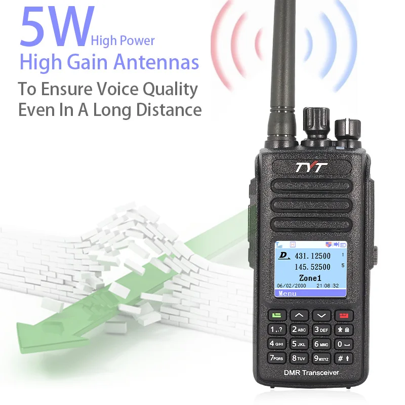 Heißer DMR TYT MD-390 DMR Radio mit GPS Wasserdicht IP67 Walkie Talkie MD 390 Digital Radio MD-UV390 Dual Band VHF UHF DMR Baofeng