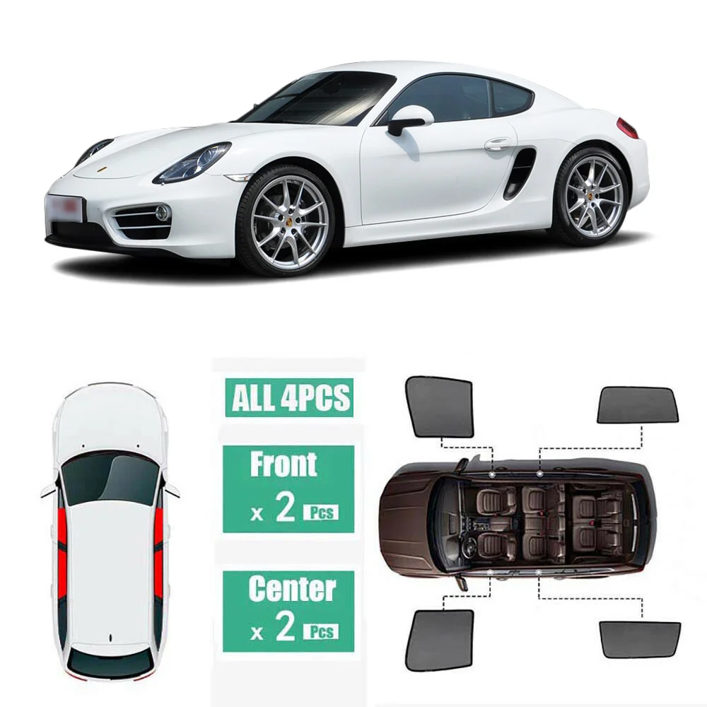 

Side Windows Magnetic Sun Shade UV Protection Ray Blocking Mesh Visor Fit For Porsche Cayman 2013-2017