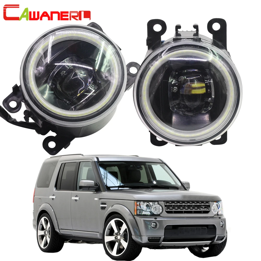 Cawanerl For Land Rover Discovery 4 LR4 SUV (LA) Closed Off-Road Vehicle 2010-2013 Car 4000LM LED Fog Light Angel Eye DRL 12V