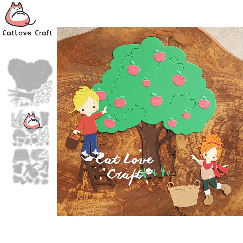 Catlove Farm Boy Girl Metal Cutting Dies Scrapbooking Mold Stencil Die Cuts Card Making DIY Craft Embossing New Dies For 2021