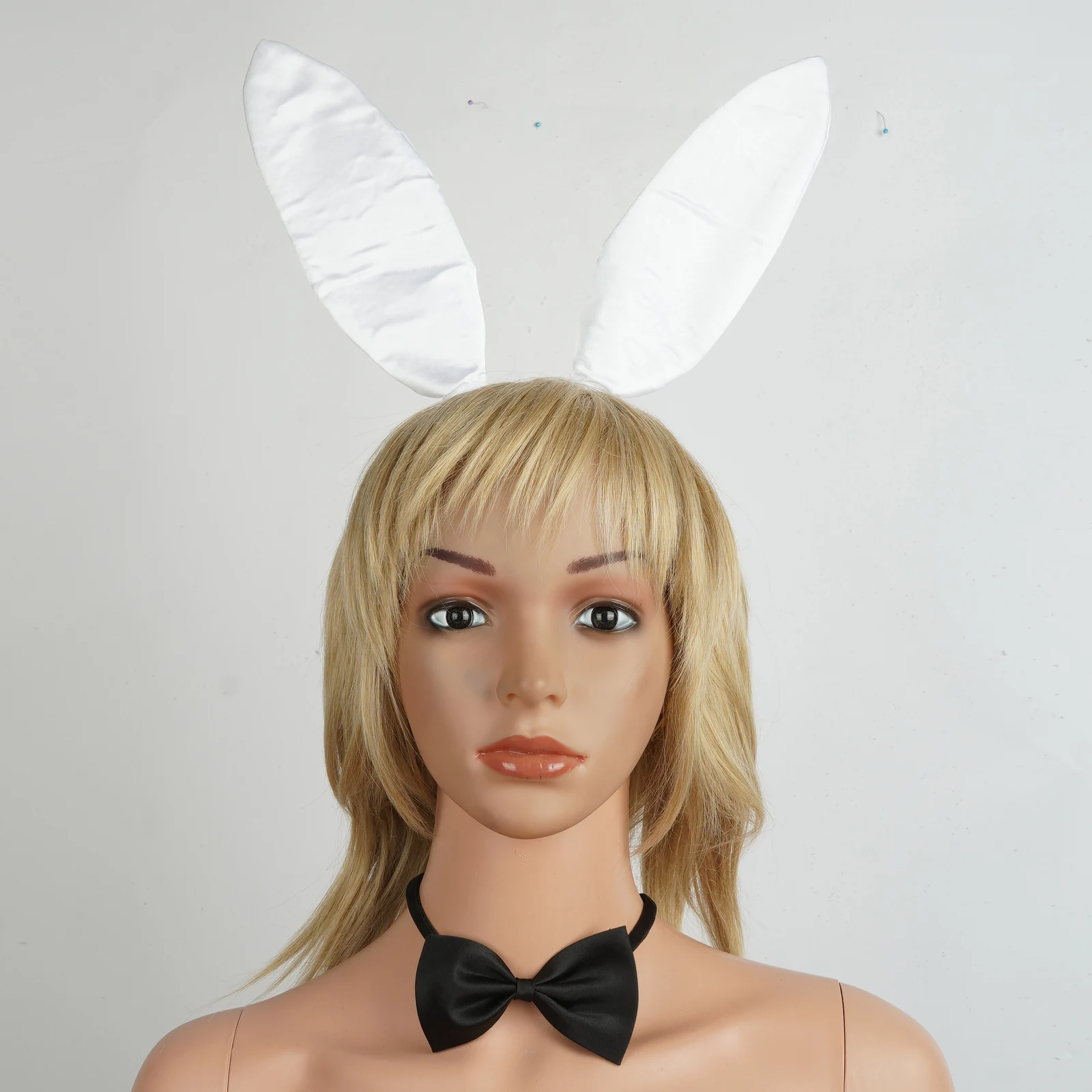 Bunny Costume Rabbit Ear Headband Collar Bow Tie Cuffs Tail Ball Easter Sexy Accessory Set for Halloween Xmas Cosplay Party