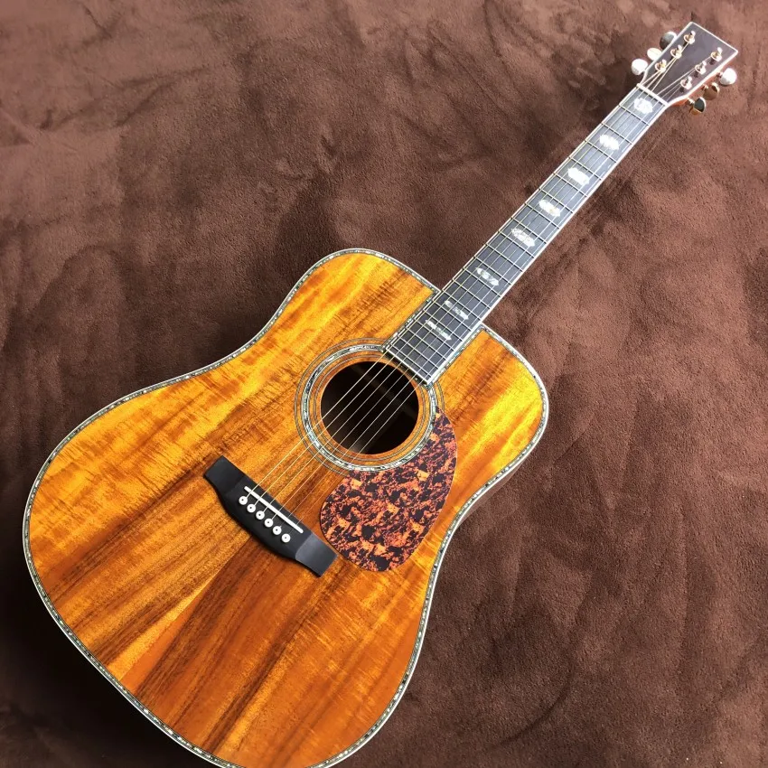 

Free shipping, koa wood folk guitar, real abalone, 41 model d model, red sandalwood Pickguard, acoustic electric guitar