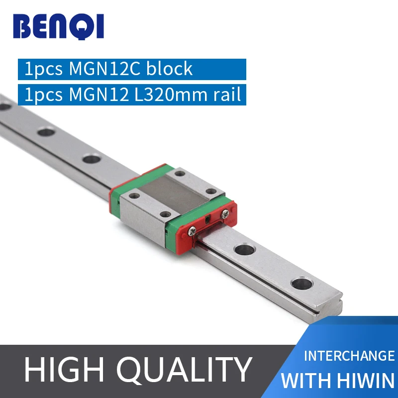 free shipping cnc linear guide stage MGN12 320mm + MGN12C ball bearing steel Linear Guide way length customized