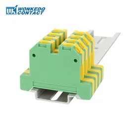 10Pcs EK10/35 Screw Grounding Connection Earth Terminals SAK 10 mm² Wire Electrical Connector DIN Rail Terminal Block EK 10/35