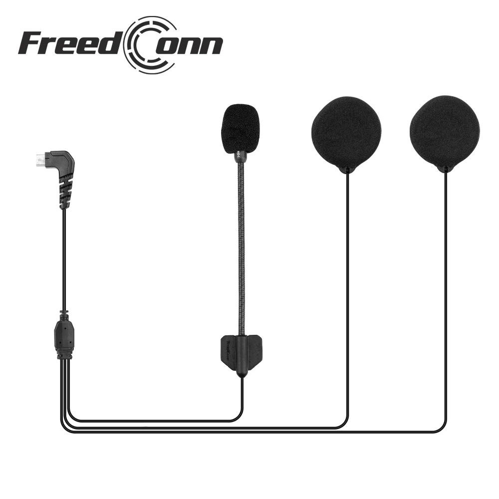 FreedConn Brand 5 Pin Hard/Soft Cable Headphone & Microphone for R1 & R1-PLUS Full/Open Face Helmet Intercom