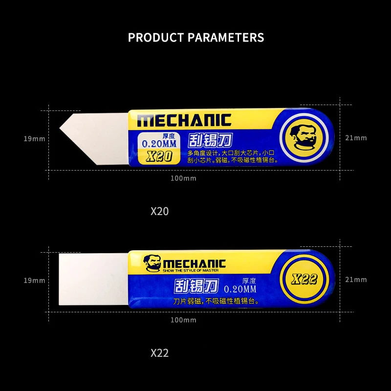 Mechanic High Toughness Solder Paste Tin Scraper Knife Scraper Tin Planting for BGA Stencil Reballing Mobile Phone Repair Tools