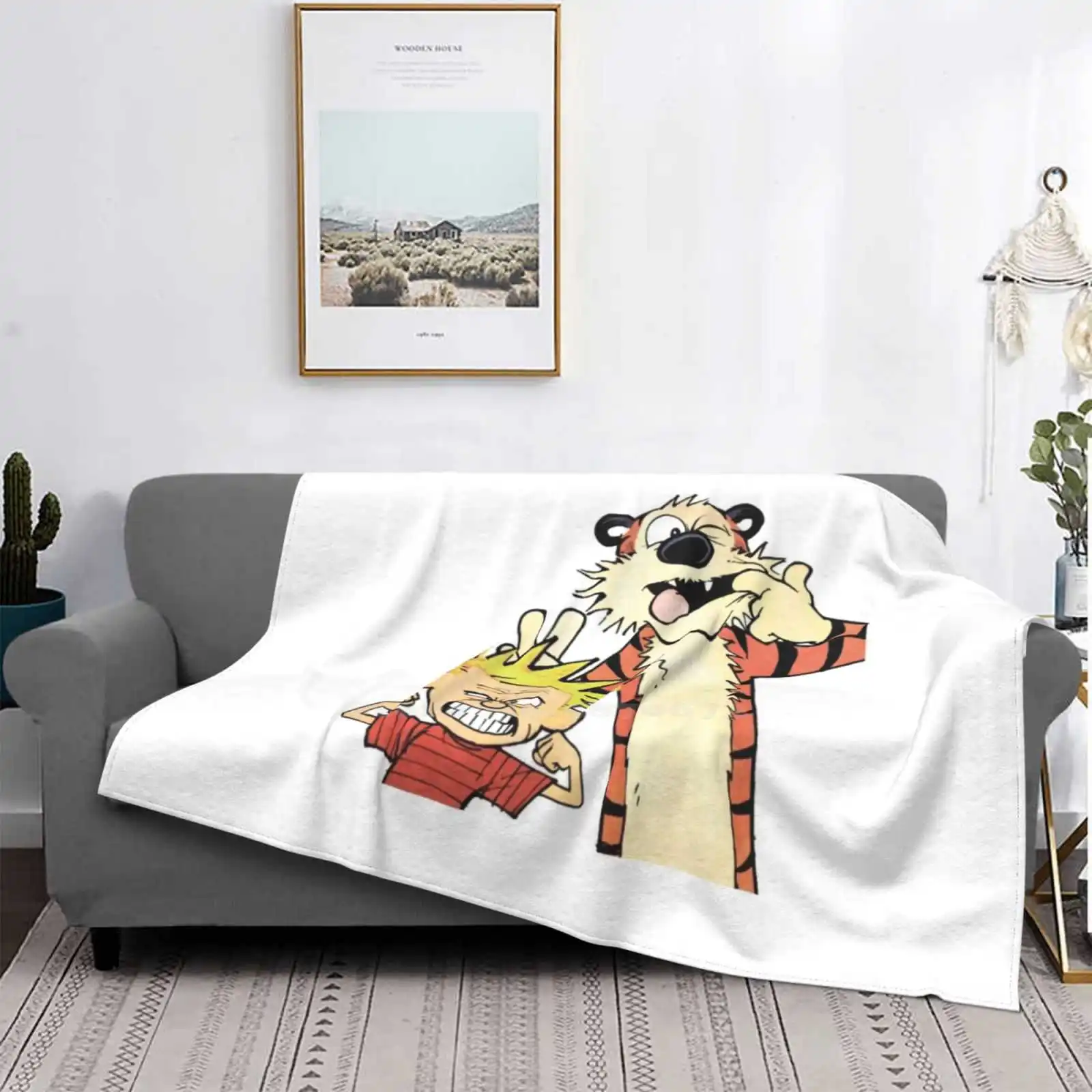 , Calvin , Hobbes , Bill Watterson , Sticker For Home Sofa Bed Camping Car Plane Travel Portable Blanket The Adventure Bill