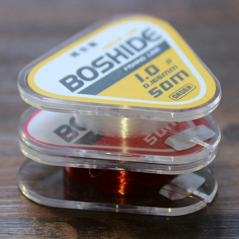 Ligne de pêche de compétition de 50m, fil de pêche super solide, ligne plus invisible, pas de mémoire, ligne en nylon revêtue de fluorocarbone