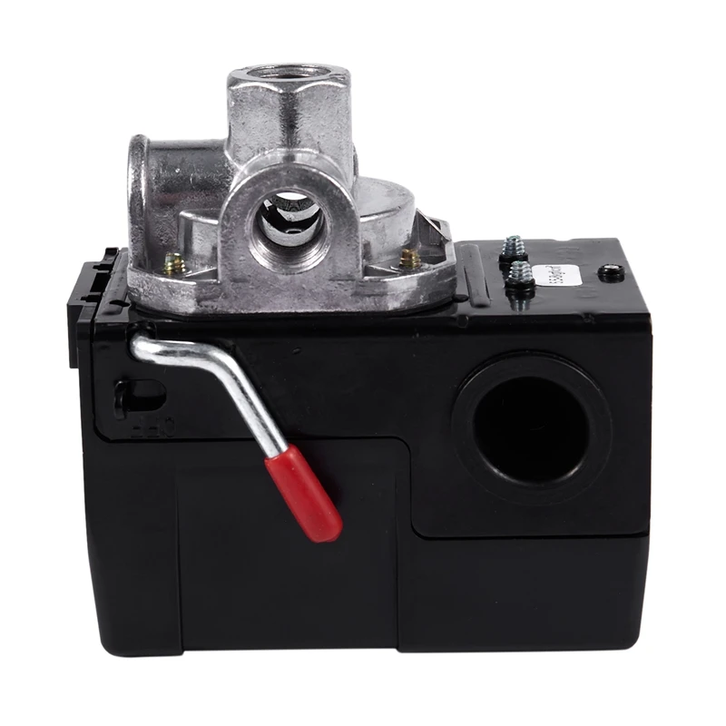 ABSF 5-8Kg 4-Port 26 Amp Pressure Switch Control Valve Air Compressor Heavy Duty Black Automatic Pressure Controller