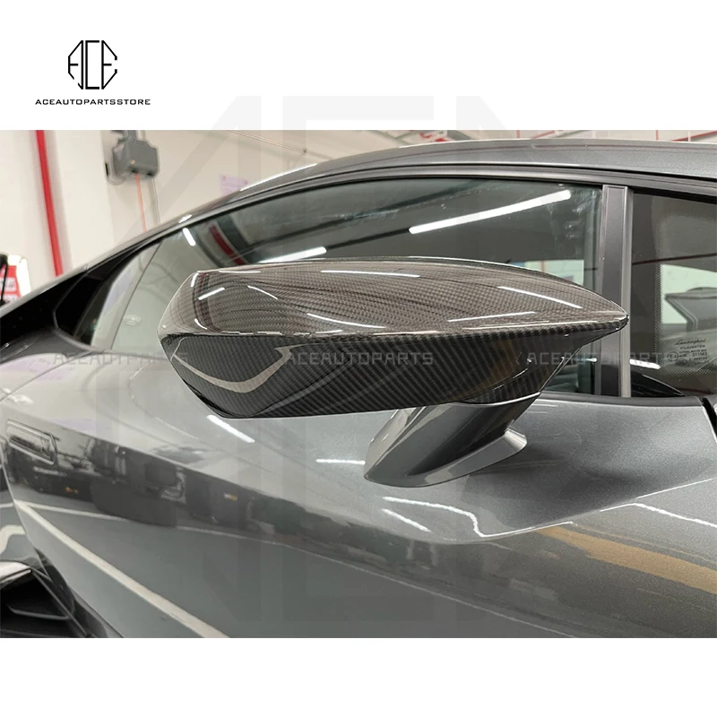 Dry Carbon Fiber Side Rearview Mirror Cover Trim For Lamborghini Huracan EVO LP610 LP640 Mirror cover Replacement Style