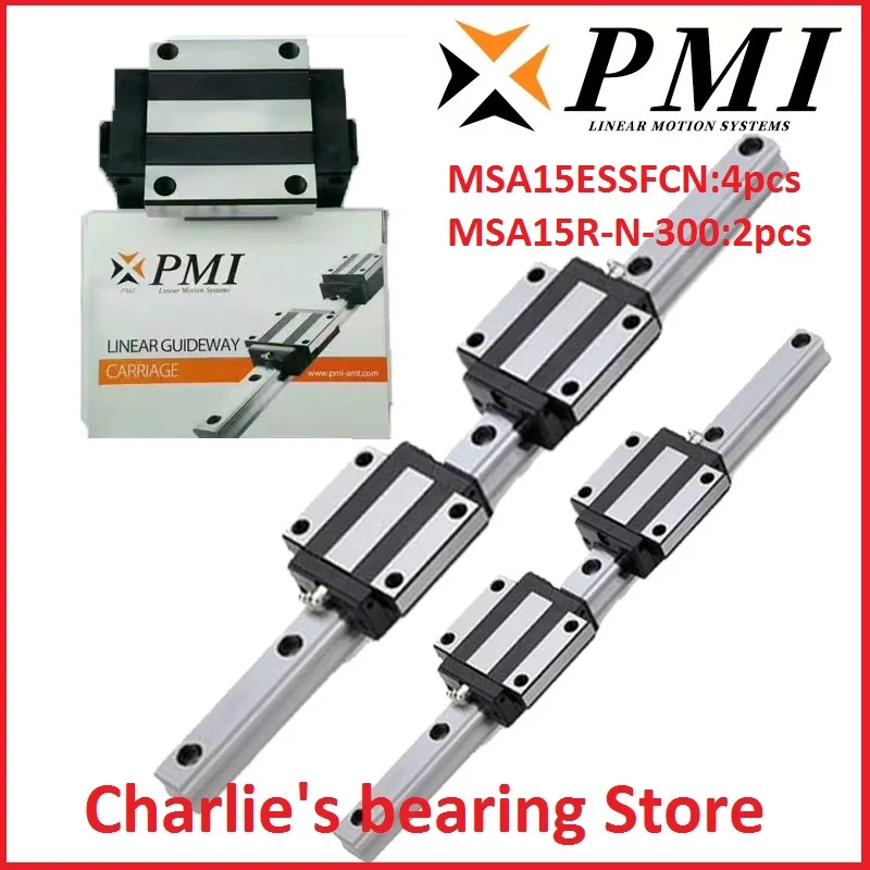 100% brand new original genuine PMI brand linear guide 4pcs MSA15ESSFCN block match with 2pcs 300mm length rail