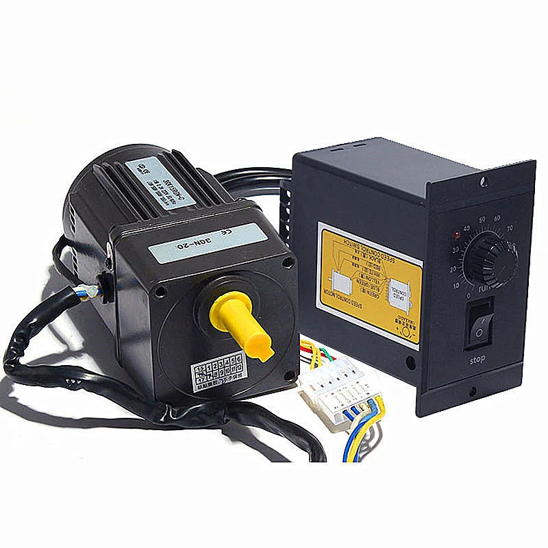 15W Single Phase AC Motor with Controller, Variable Speed & Reversible 220V Gear Motor for Automation 3RK15GN-C,J18269